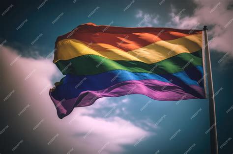 Premium Photo Ai Generated Closeup Rainbow Flag Of Lgbt Community