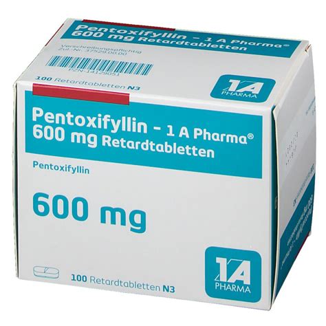 Pentoxifyllin 1 A Pharma 600 Mg 100 St Mit Dem E Rezept Kaufen