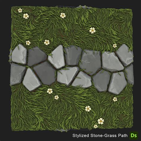 Artstation Stylized Stone Grass Path