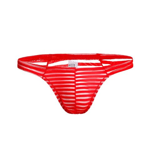 Uocefik Thong Underwear For Men Classic Solid Color Thin G String Low