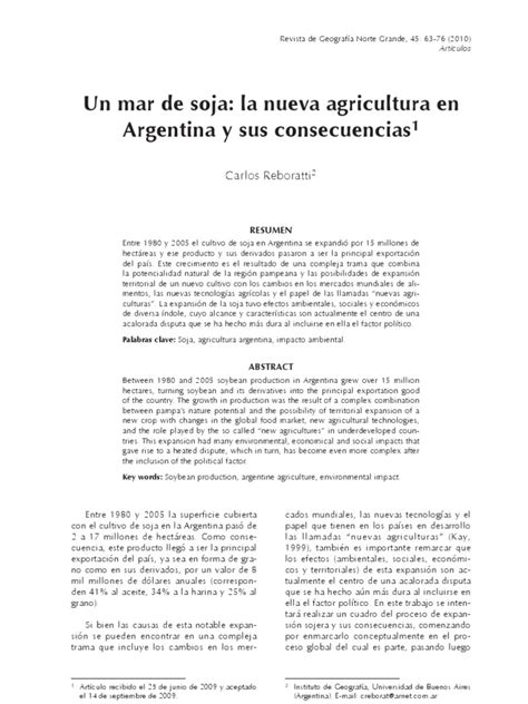 La Soja En Argentina Y Sus Consecuencias Pdf Agricultura Argentina