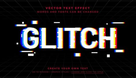 Premium Vector Vector Editable Glitch Text Effect Glitch Screen