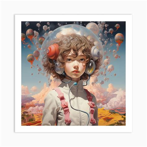 'Flying Girl' Art Print by Bruno C - Fy