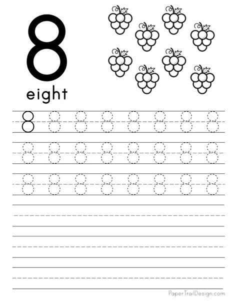 Free Number Tracing Worksheets Paper Trail Design