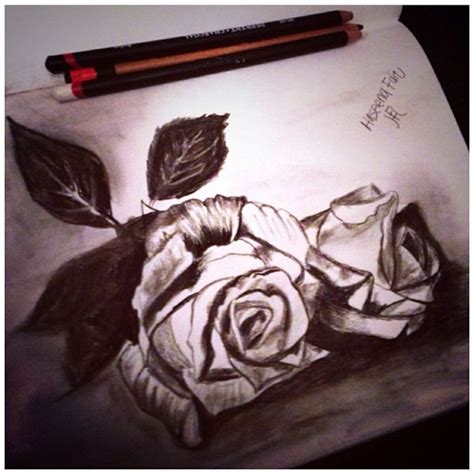 Pencil Roses Drawing Draw By Haseenafaiz Roses Drawing Drawings