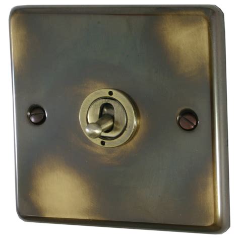 G H Contour Aged Brass Intermediate Toggle Switch 1 Gang