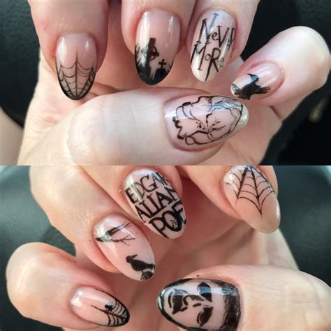 Edgar Allan Poe Inspired Halloween Nail Art Halloween Nail Art