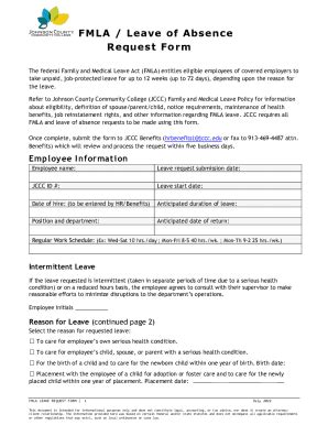 Fillable Online Fmla Leave Request Form Fax Email Print Pdffiller