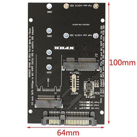 2X M 2 NGFF MSATA SSD Vers 2 5 Pouces SATA 6 0Gbps 2 En 1 Adaptateur