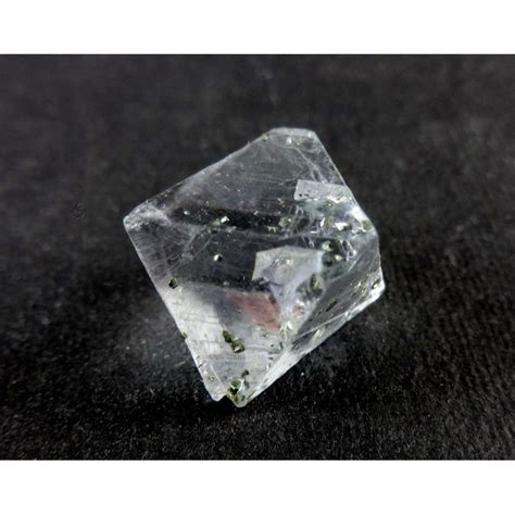 clear fluorite octahedron crystal  pyrite inclusions fluorite