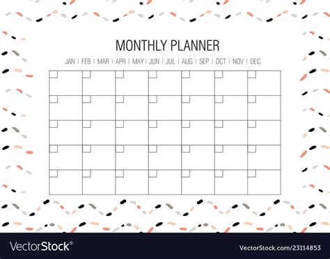 Monthly Planner Templates Room