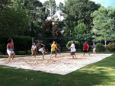 Backyard Volleyball Pit Volleyball Court Backyard Backyard Sports