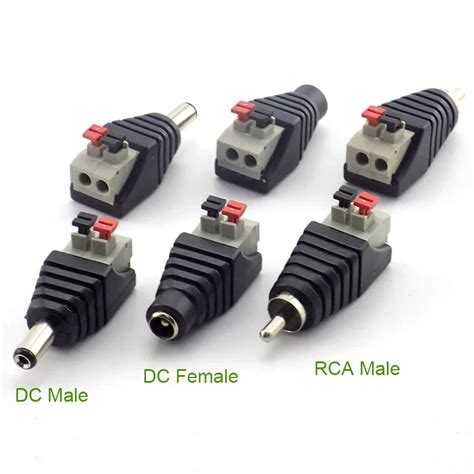 Dc macho fêmea profissional tomada de imprensa jack rca conector cabo