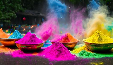 Premium AI Image | A colorful display of holi powder