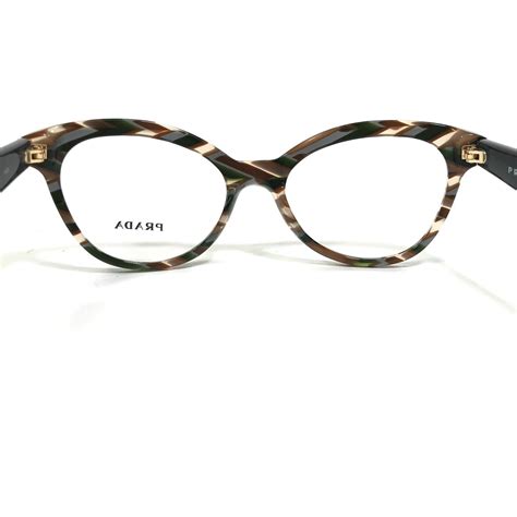 Prada Eyeglasses Frames Vpr 11r Vao 1o1 Green Brown Striped Cat Eye 50 17 140 Ebay