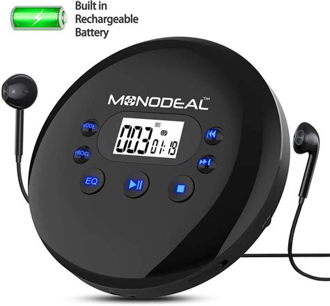 Monodeal Portable Cd Player With Anti Skip Large Lcd For Cars Adults