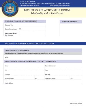 Fillable Online The New York State Commission On Ethics And Lobbying In