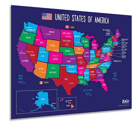 Buy Safety Magnets of USA 50 States with Capitals - Laminated, 17 x 22 ...