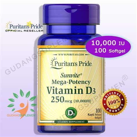 Jual Puritan S Pride Mega Potency Vitamin D Iu Softgels