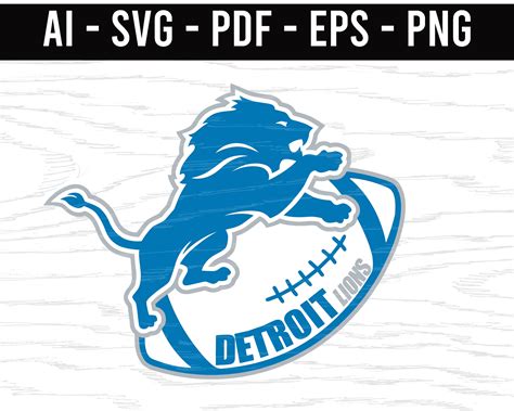 Detroit Lions Ball Svg Png Ai Eps Pdf Nfl Sports Logo Football Etsy