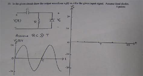 Solved 10 In The Given Circuit Draw The Output Waveform