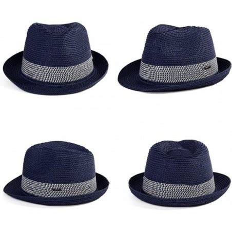 Packable Straw Fedora Panama Sun Summer Beach Hat Cuban Trilby Men