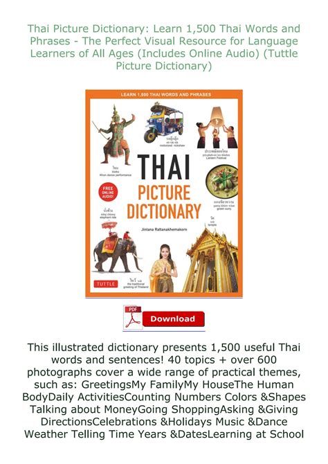 ⚡read⚡ Thai Picture Dictionary Learn 1500 Thai Words And Phrases