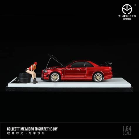 Po Time Micro Nissan Gt R R Z Tune Metallic Red With Figure