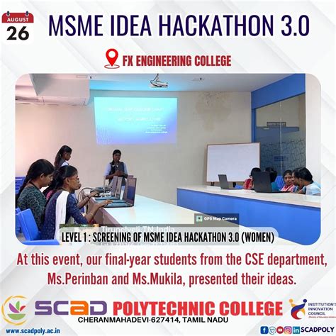 Msme Idea Hackathon News Events Scad Polytechnic College