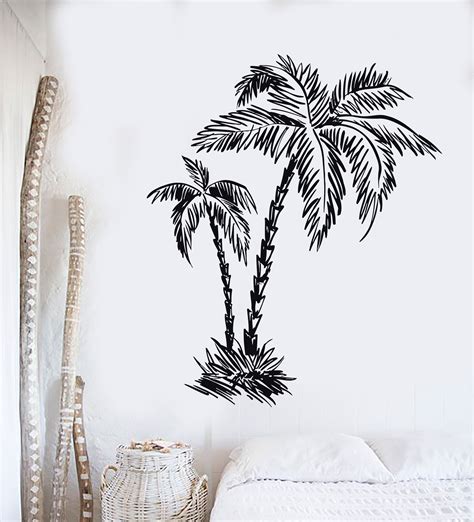 Vinyl Wall Decal Tropical Palm Trees Beach Relax Decor Stickers Mural