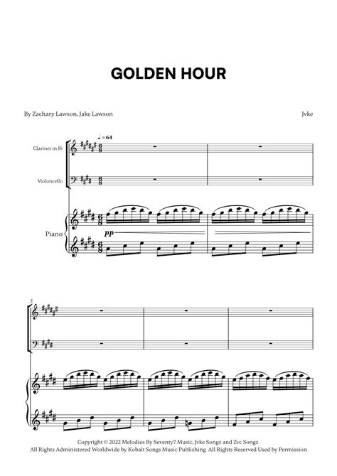 Golden Hour Arr Cadenza Editions By Jvke Sheet Music For