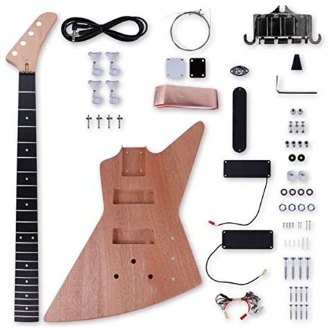 Leo Jaymz DIY Electric Bass Guitar Kits Mahogany Body Roasted Maple