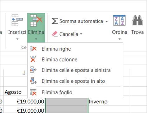 Inserire O Eliminare Righe E Colonne Excel