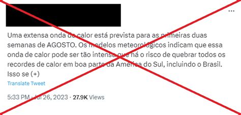 Verificamos não haverá calor recorde em boa parte da América do Sul