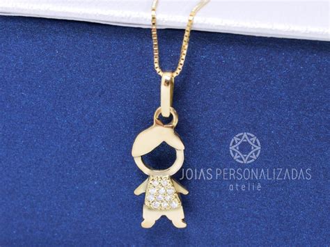 Pingente para Mães de Menino em Ouro 18k Brilhantes