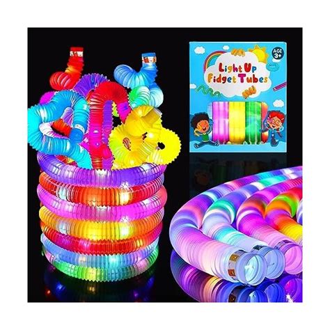 12 Pièces Pop Tubes Lumineux Mini Tubes de Pop Fidget Jouets Sens