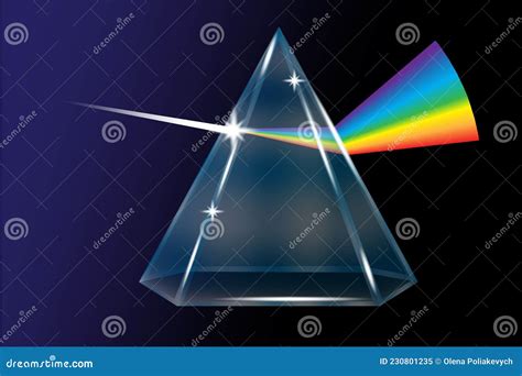 Rainbow Triangular. Dispersive Optical Prism Icon. Physics Phenomenon. Light Effect. Vector ...