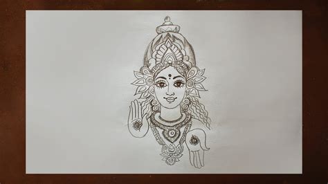 How To Draw Goddess Lakshmi Mata Face Drawing Sketch Devi Laxmi How