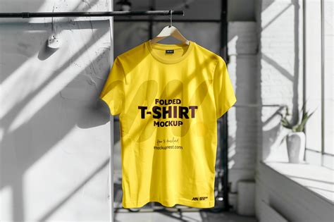 Indoor Light Hanging T-Shirt Mockup | Mockupnest