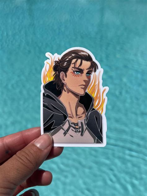 Eren Yeager Attack On Titan Sticker Gloss Or Holographic Etsy