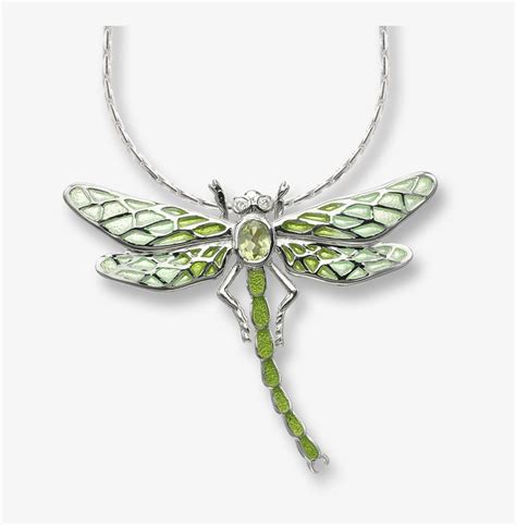 Nicole Barr Designs Sterling Silver Dragonfly Necklace Green Green