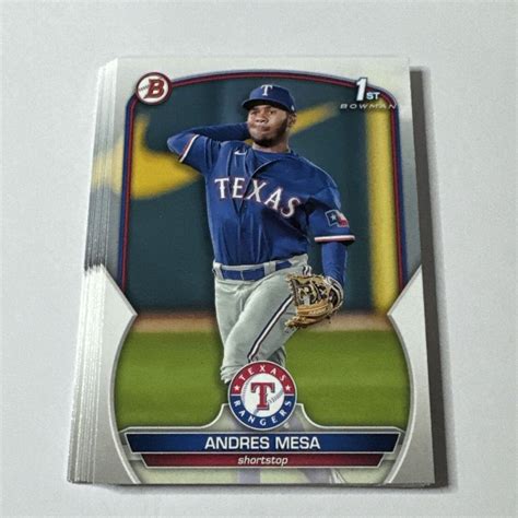 Andres Mesa 2023 Bowman Paper Prospect 1st BP 44 Texas Rangers LOT OF