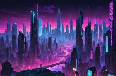 Cyberpunk Neon Skyline | Premium AI-generated image