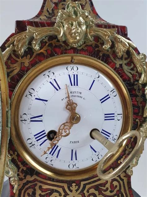 HORLOGE PENDULE CARTEL marqueterie style Boulle H 35cm 19ème