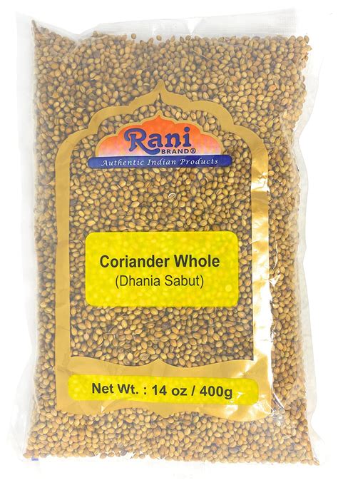 Rani Coriander Dhania Seeds Whole Indian Spice Oz G Pet Jar