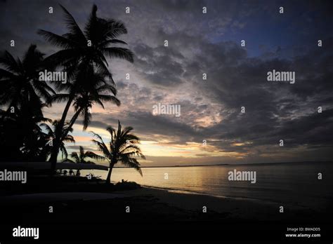 Beach at Sunset, Fiji Islands Stock Photo - Alamy