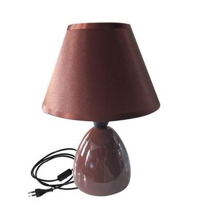 Brązowa lampka nocna do salonu sypialni abażur 10805868604