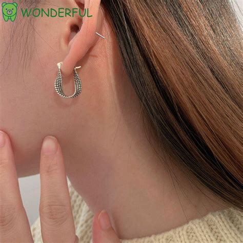 Wonderful New Geometric Earring Punk S925 Earrings Twist Winding