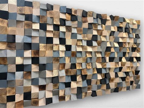 Wood Wall Art Large Size Wooden Wall Decor Modern Rustic Piece
