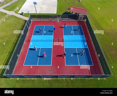 Aerial view of pickleball courts Stock Photo - Alamy